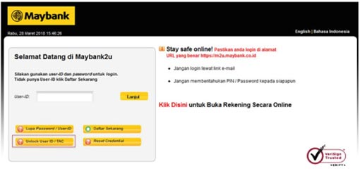 Panduan Unlock User Id Maybank2u
