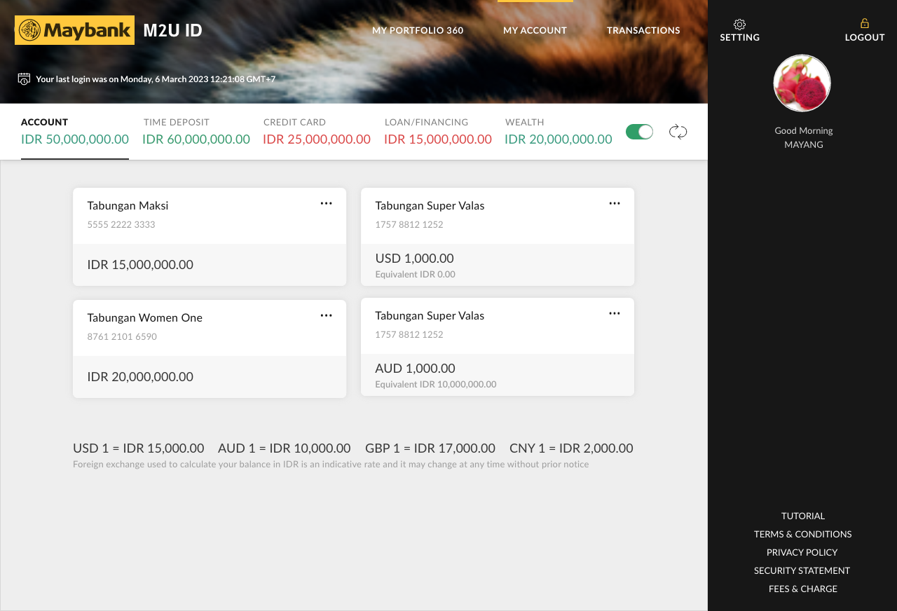 Panduan fitur Atur Tema M2U ID Web
