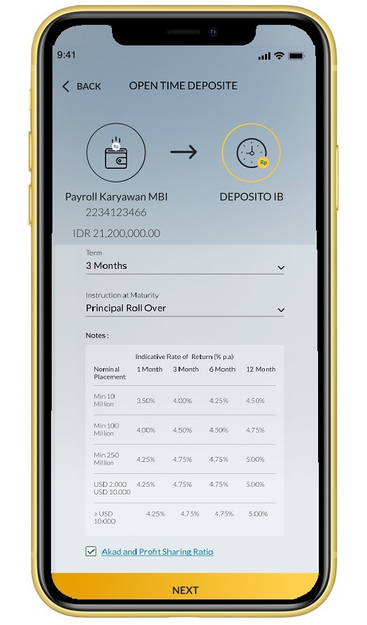 Opening a Time Deposit online